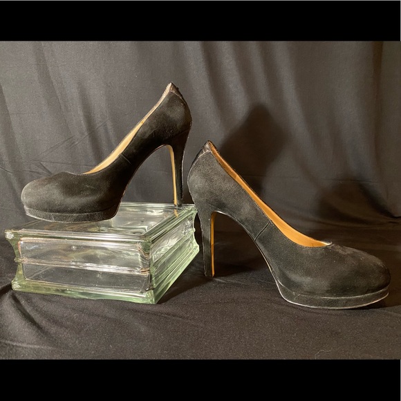 Nine West black suede and leather heels - Picture 2 of 7